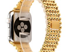 Curea iUni compatibila cu Apple Watch 1/2/3/4/5/6/7, 44mm, Luxury, Otel Inoxidabil, Gold